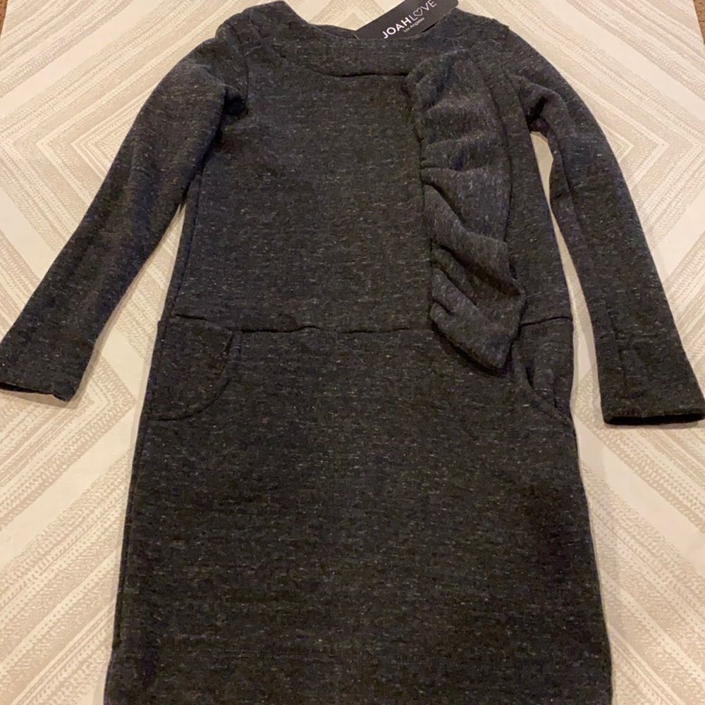 Joah Love Girls Heather Grey Long Sleeve Dress